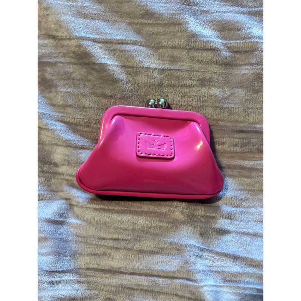 Y2K Vintage Baekgaard Hot Pink Patent Leather Kiss Lock Coin Purse
